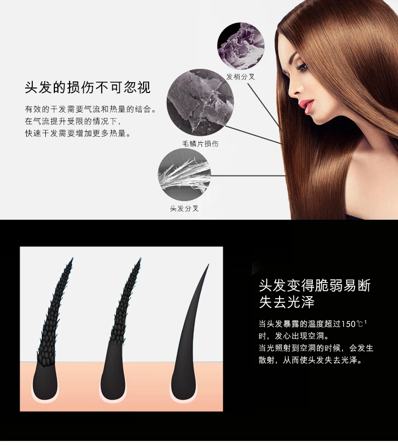 Фен для волос бытовой высокой мощности барбершоп Дальний инфракрасный отрицательный ионный без радиации не повреждает волосы