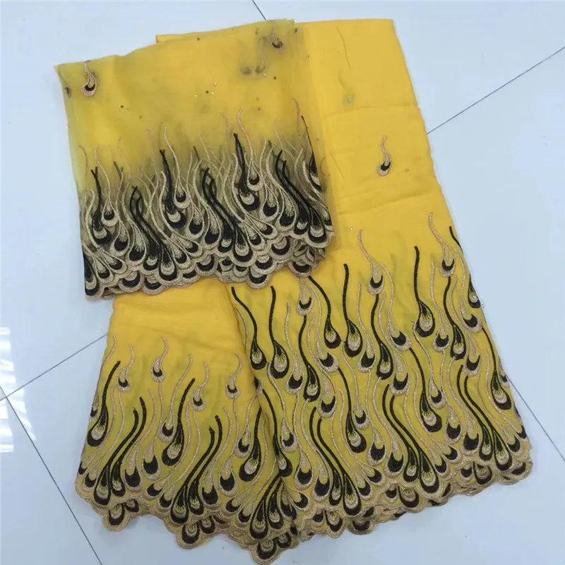 

Soft quality african swiss voile lace from switzerland cotton voile fabric with 2yards net blouse matching