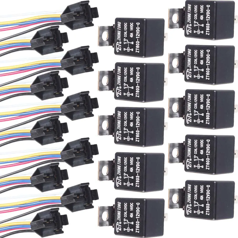 Ee Support 10pcs Iron Back Car Dc 12v 40a Amp Spdt Relay