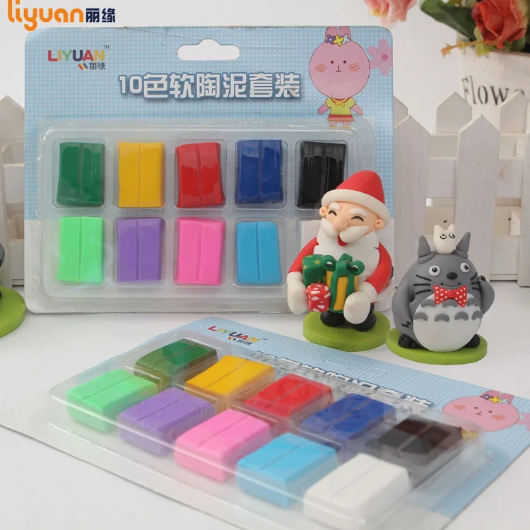 

Direct sales of soft clay wholesale 10 color plastic card packaging of new children's puzzle toys manual DIY non-toxic
