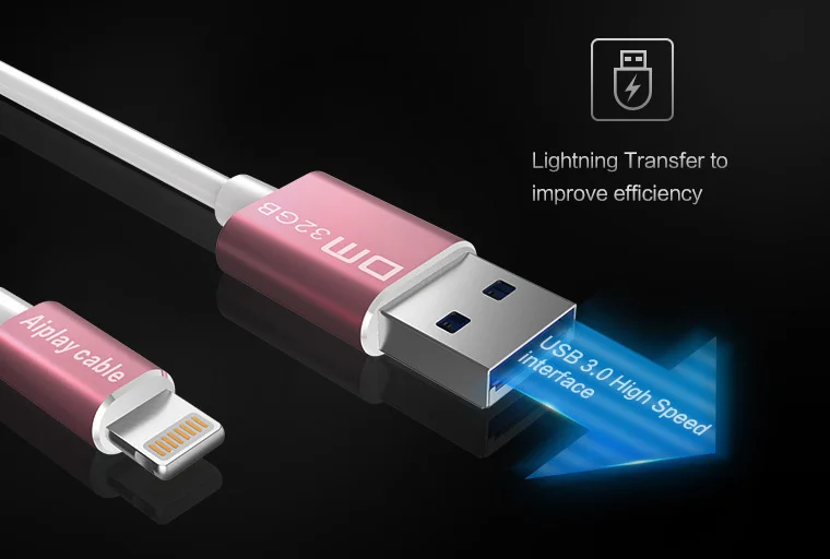 DM APD009 USB флэш-накопитель 32 ГБ для iPhone X 8 7 6 Plus, для Ipad сверкающий металлический накопитель U диск для MFi iOS10 memory stick