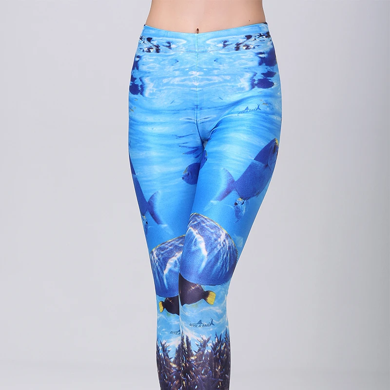 Сексуальные красочные Серфинг Плавание лайкра женские леггинсы зауженные длинные брюки Йога пляжная одежда