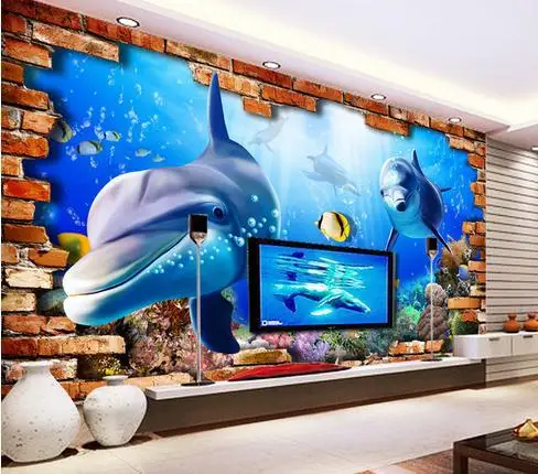 

3d обои под водой с дельфинами 3 d