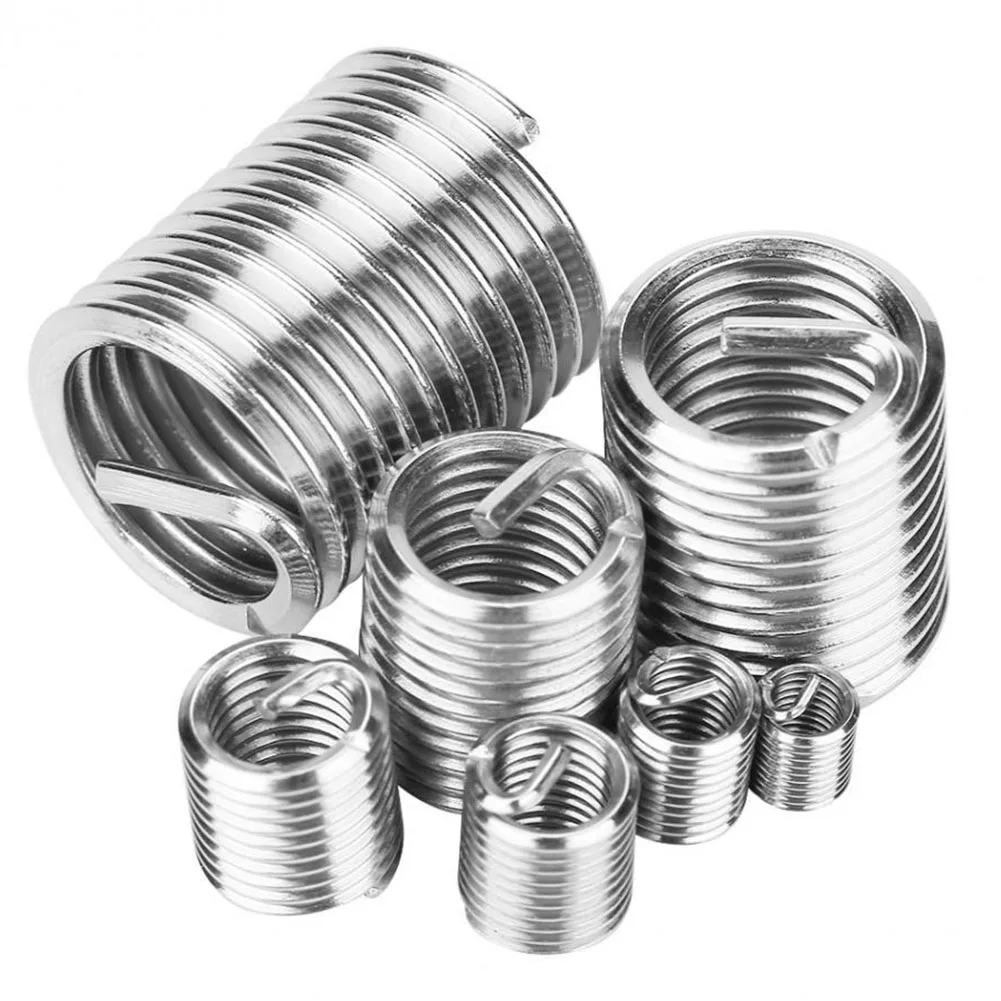 

60 Pcs/set Car Repair Kit Home Replacements Wire Insert Durable Accessories Coiled Silver Sleeve Thread Tools Stainless Steel