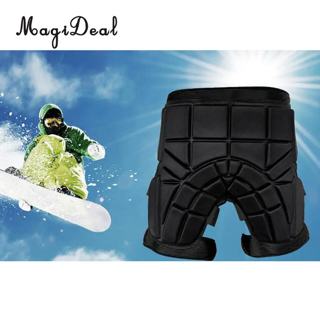 MagiDeal Impact-resistant Thickened 2.5cm Skiing Hip Butt Pad Roller Skating Snowboard Padded Safe Shorts Guard Black S M L