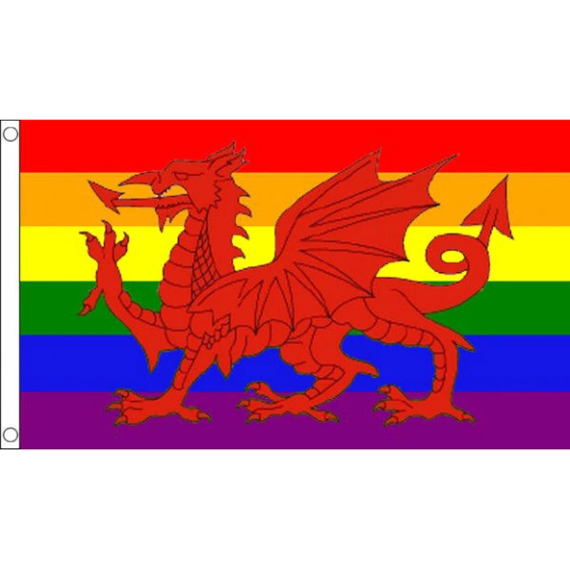 

Rainbow Wales Flag Welsh Red Dragon Gay Pride Flag 3x5 FT 150X90CM Banner 100D Polyester Custom flag603, free shipping