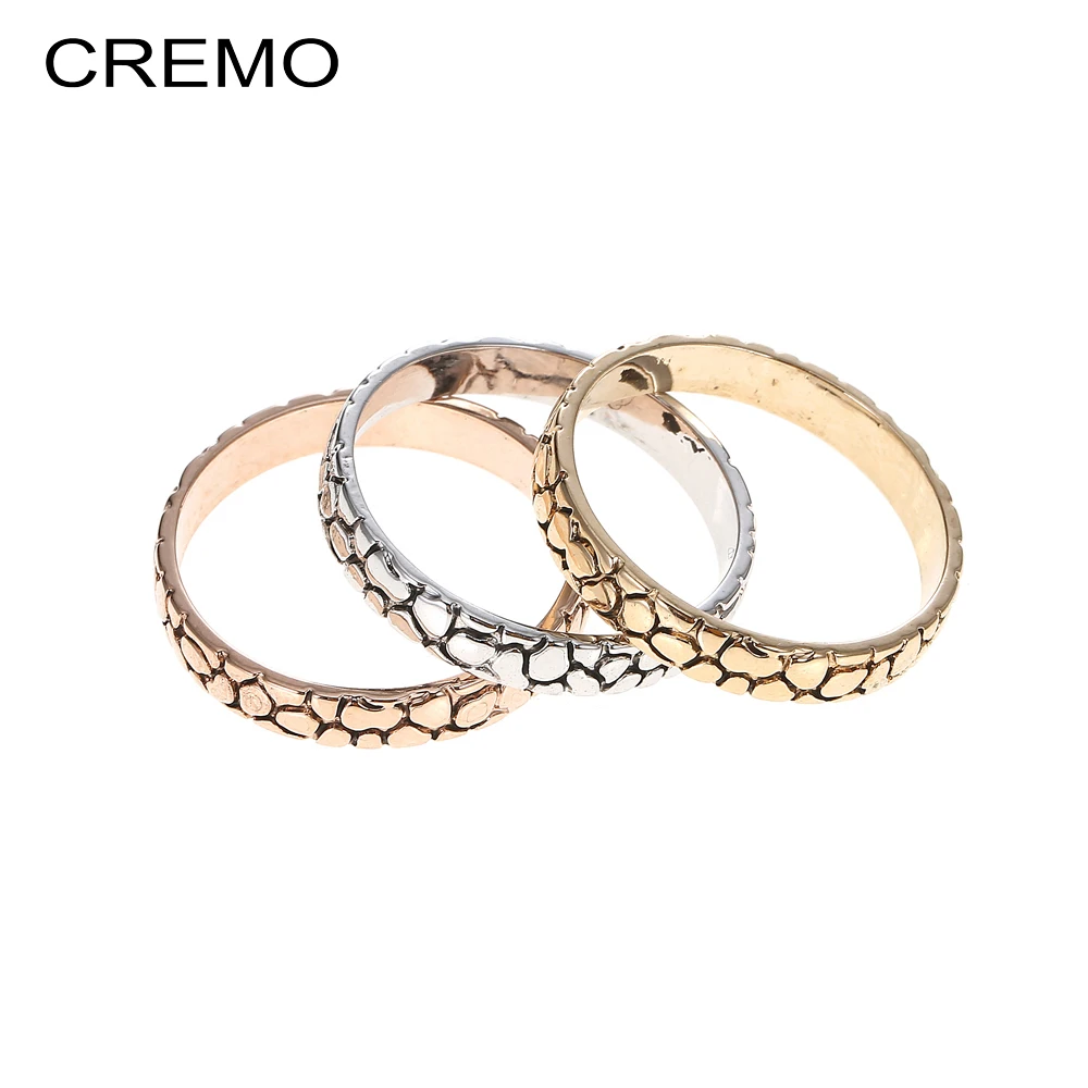

Cremo Leopard Interchangeable Filled Rings 4mm Width Copper Arctic Symphony Collection Women Combination Ring Bague Acier