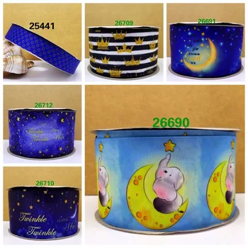 

Free shipping 50 yard cartoon Printed grosgrain ribbon 26690