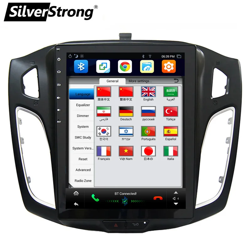 SilverStrong 10 4 дюймов Tesla стиль Android7.1 Автомобильный gps радио для FORD FOCUS3 2012 2015 wifi Navi OBD