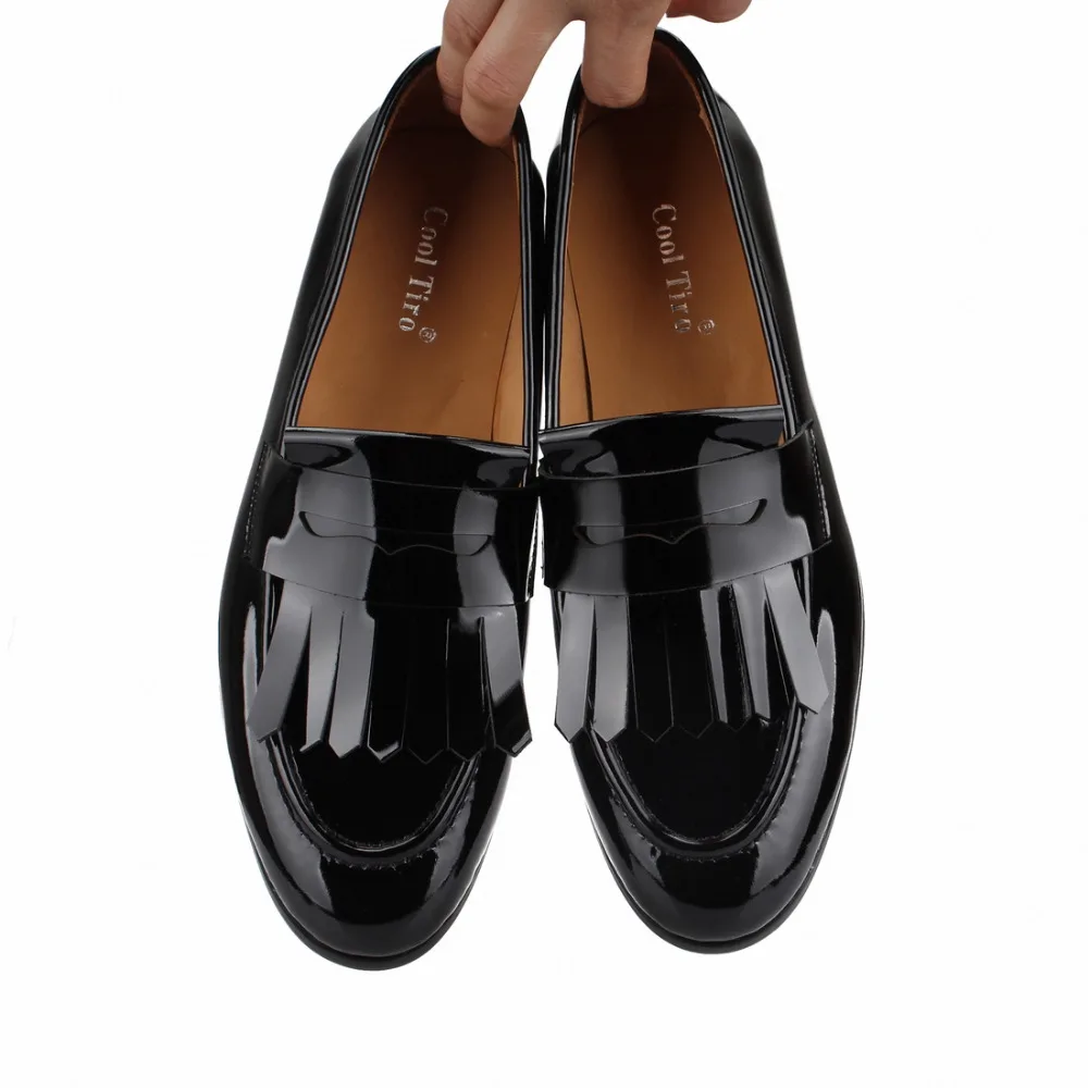 Black patent leather Loafers Men Moccasins (15)