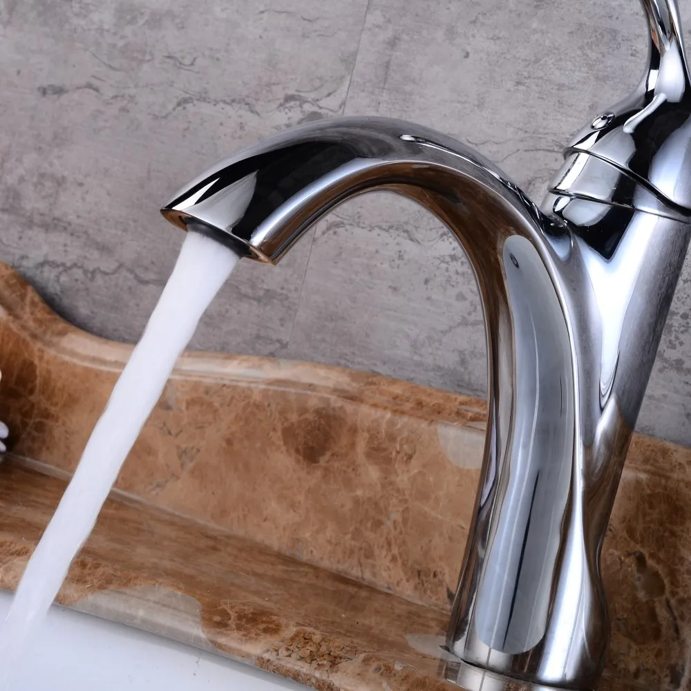 New bathroom Basin Faucet Chrome Faucet Brush Nickel Sink Mixer Tap Vanity Hot Cold Water Bathroom Faucets Torneiras DOODII3