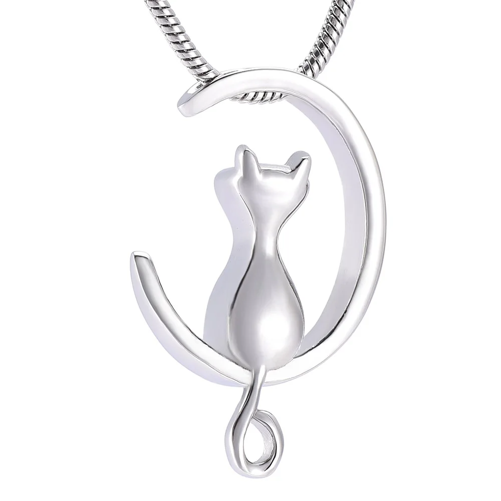 

Free Funnel! Cat Shaped Pet Urn Necklace Loss of Animla Funeral Casket Locket 316L Stainless Steel Cremation Jewelry Pendant