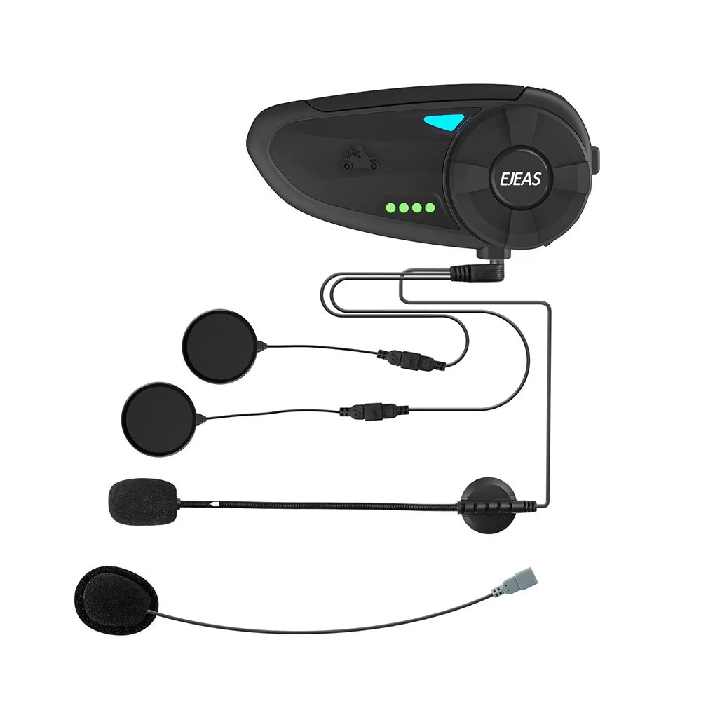 

High Quality EJEAS Motorcycle Intercom Headset moto Bluetooth Helmet 2 Riders 1200M Talk Range intercomunicadores with FM Radio