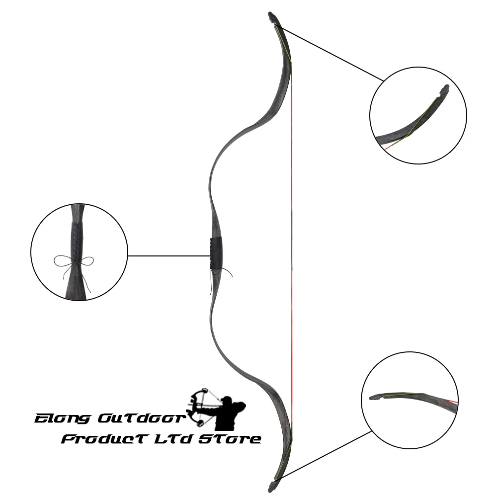 1х традиционные Рекурсивные луки для стрельбы из лука ET-4 Meng Yuan лук-краб 48 дюймов 30lbs Молодежная практика для женщин и детей для начинающих Лук