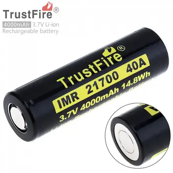 

TrustFire 21700 3.7V 40A 4000mAh 14.8W Li-ion Rechargeable Battery for Electric Tool /Headlamp /Bicycle Lamp