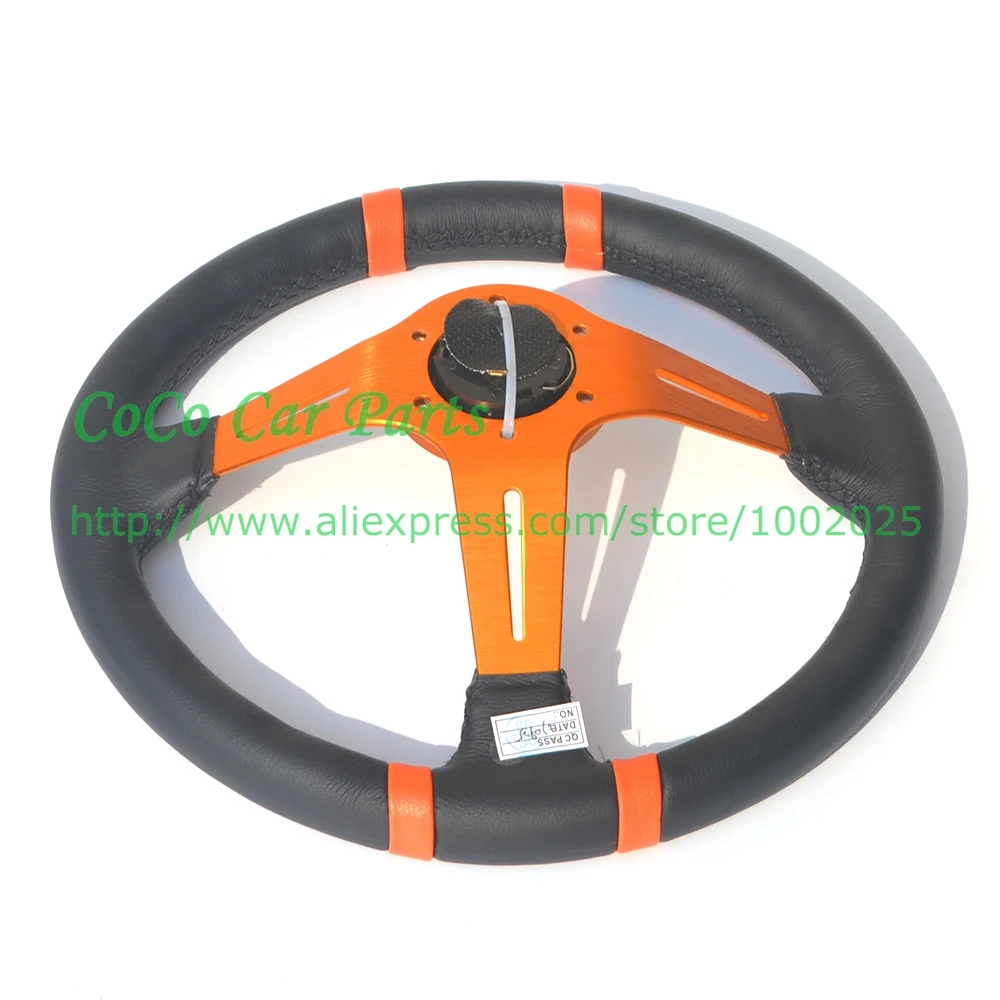 LYJ Drifting steering wheel leather orange arm (4)