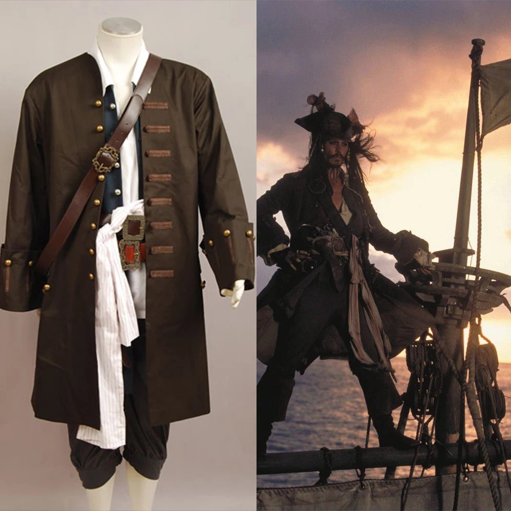 Pirates of the Caribbean Captain Jack Sparrow Halloween Costume Outfit
