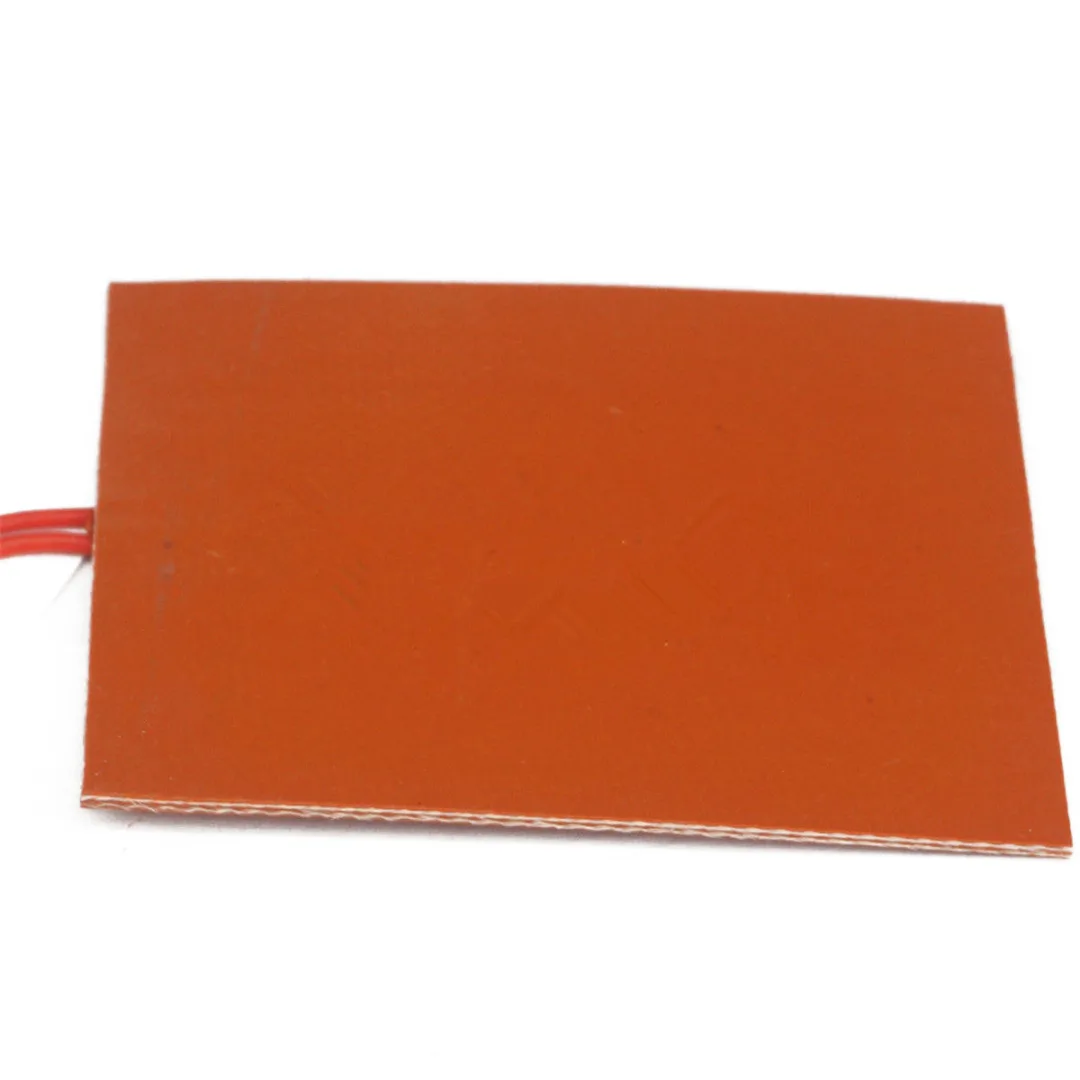 12V DC 20W Flexible Waterproof Silicon Heater Pad For 3D Printer Red 80x100mm