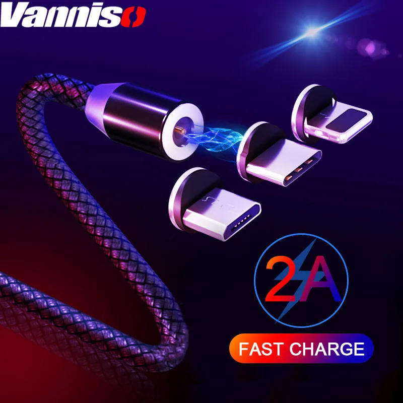 

Vanniso 1m 2m Magnetic Micro USB Cable For iPhone Samsung Cable Fast Charging USB Type C Magnet Charger mobile Phone Cable Cord