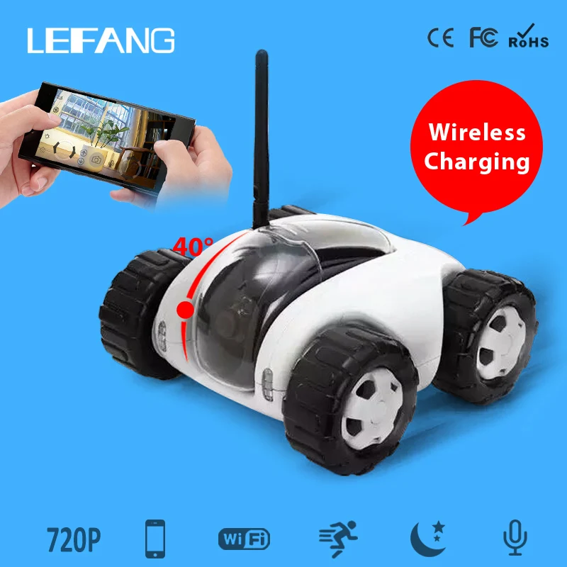  2016 Wireless WiFi RC Monitor Car Moving Robot IP Camera Smart Phone Remote Control Wireless Charging 