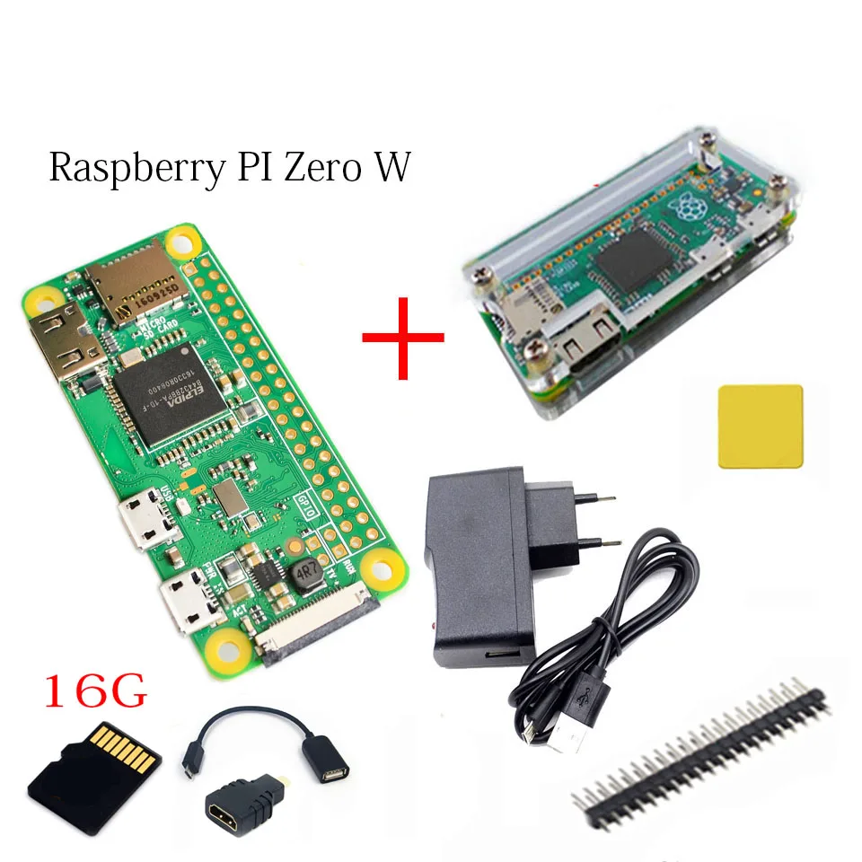Raspberry Pi Zero PI0 1 3 или W стартовый комплект + акриловый корпус sd карта 16G адаптер