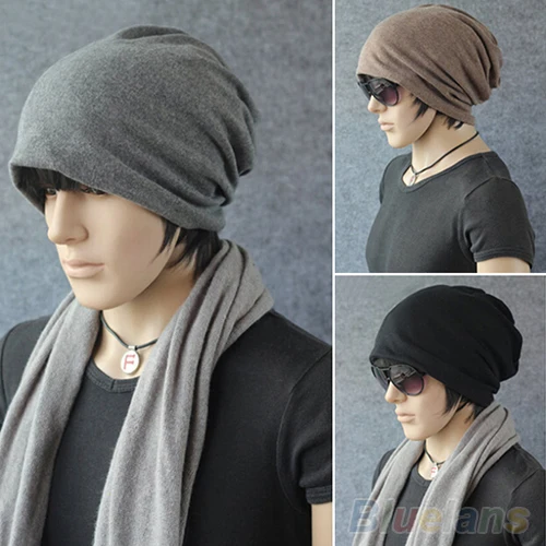 

2016 Women Men Scarf Fashion Slouch Winter Knit Scarf Hip-Hop Cap Beanie Hat Crochet 8OE9