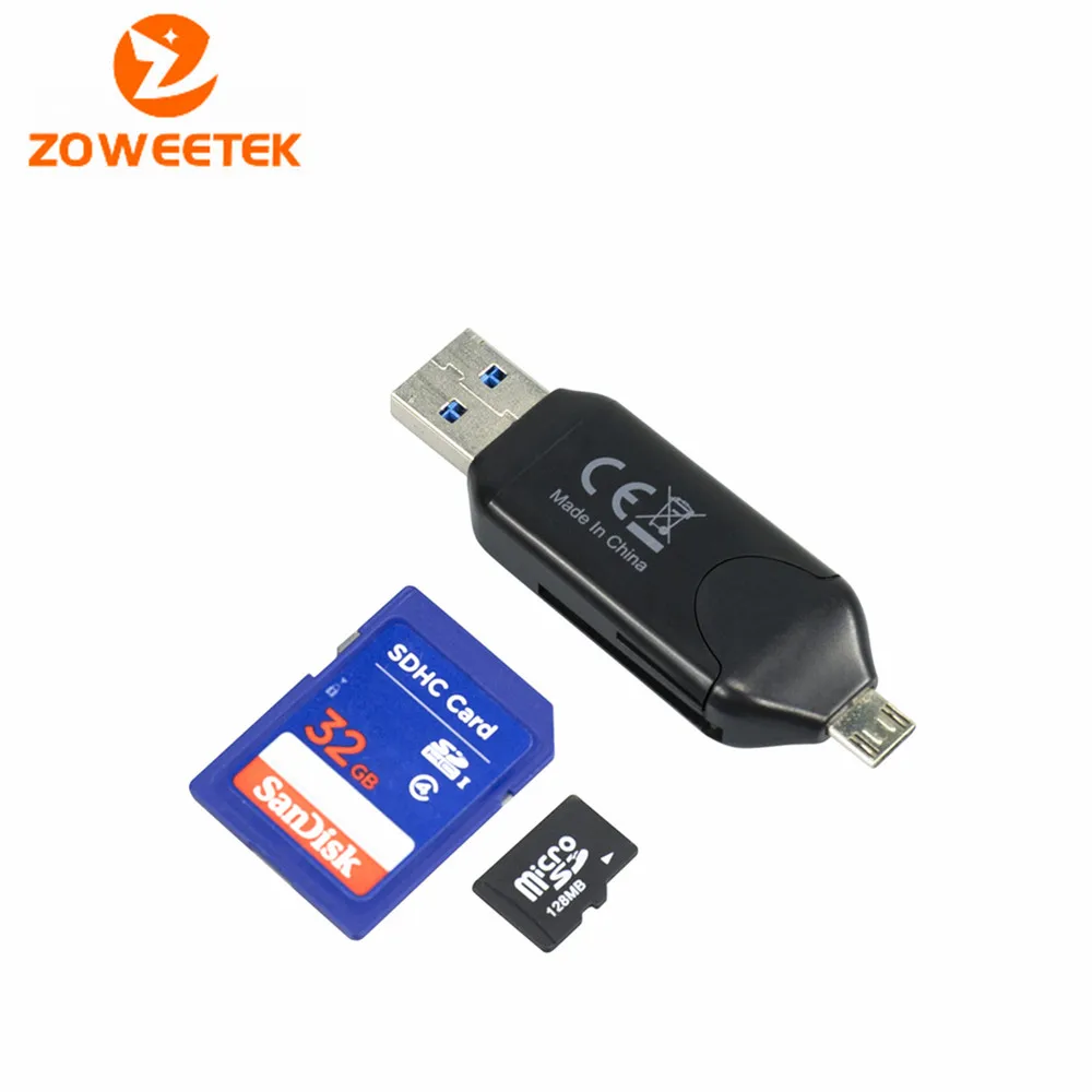 Натуральная zoweetek zw-cr03 Micro USB OTG USB 3.0 Micro SD Card Reader для смартфонов на базе Android/Планшеты с OTG Функция