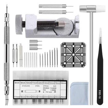 

Watch Band Strap Tool Kit,98 In 1 Link Remover,Spring Bar Tool With Extra 72Pcs Pins,15Pcs Cotter Pin,1Pcs Holder,1Pcs Head Ha