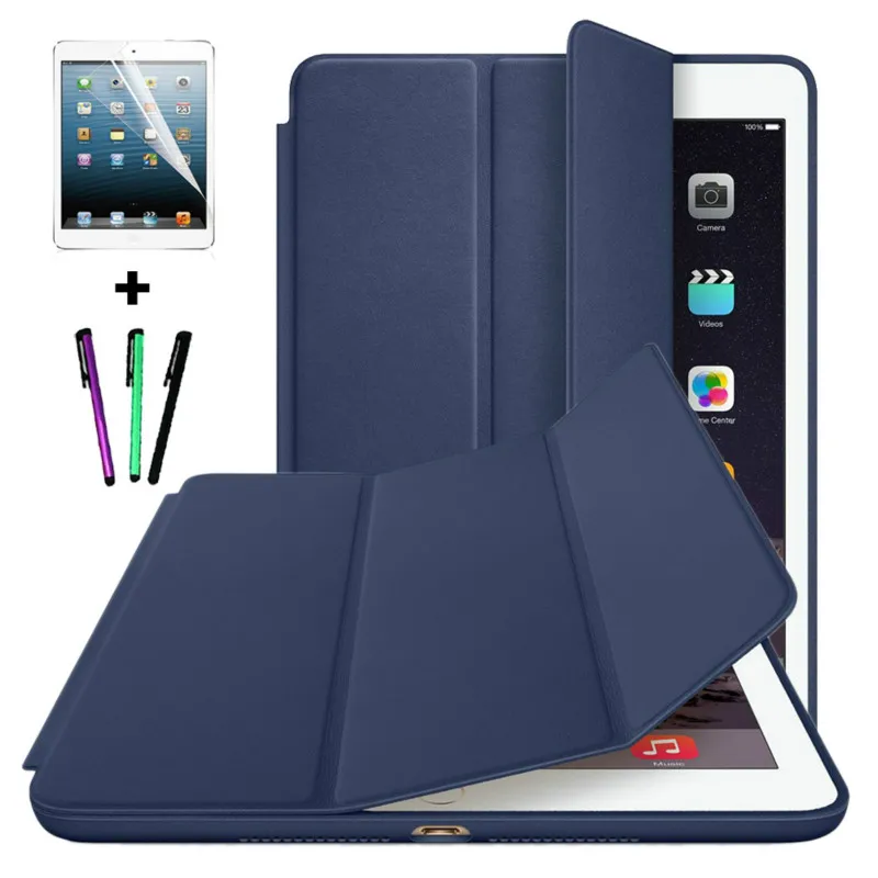 

For iPad Air 2 Smart Cover Stand Case For Apple iPad Air 1 iPad 5/ iPad 6 With Wake up Dormancy + Screen Protector + Stylus pen