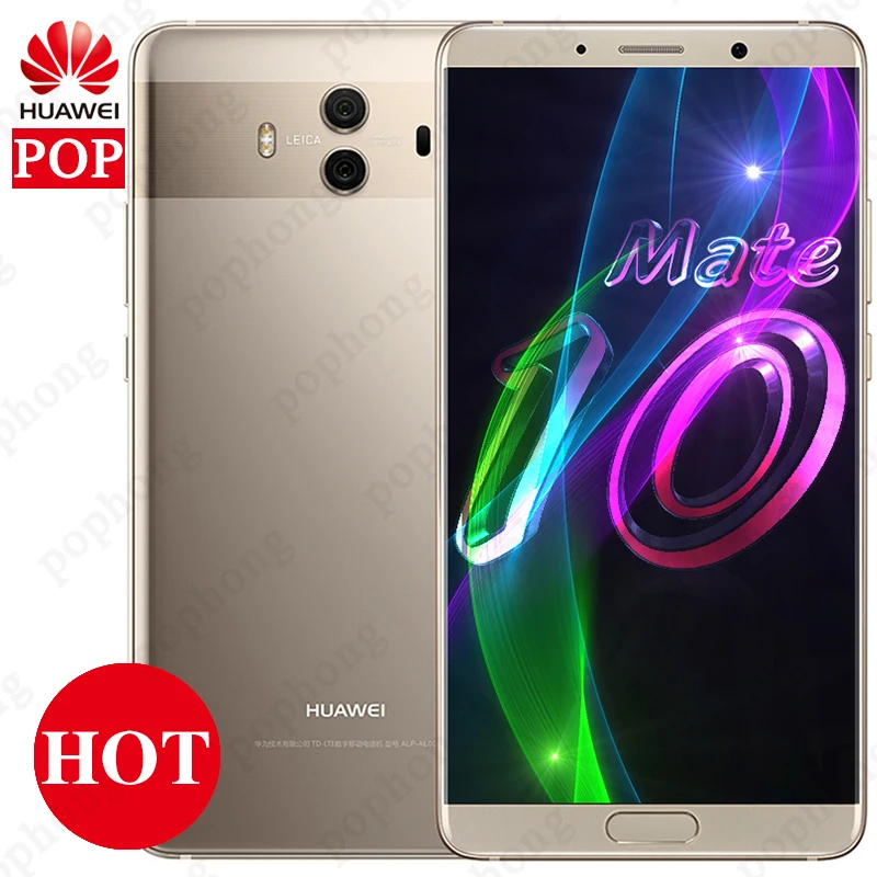 Huawei mate 10 Мобильный телефон 5 9 дюймов Kirin 970 Восьмиядерный отпечаток пальца ID Android 8 0