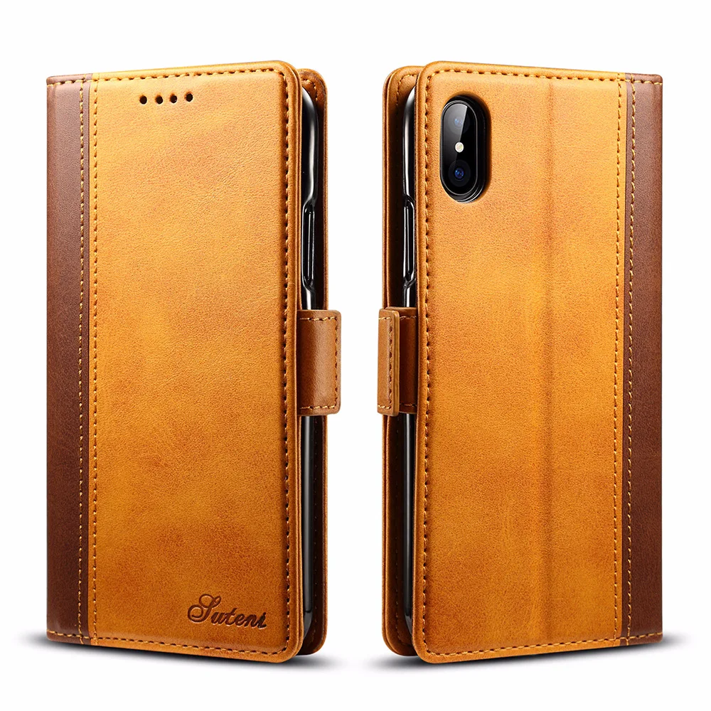 

Luxury Retro Phone Case for Apple IPhone X XS Max XR Calf Genuine Leather Wallet Magnetic Cover for IPhone 6S 7 8 Plus Book Case
