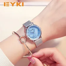 EYKI Fashion Women Quartz Watch Woman Milan Nice Steel Weave Strap Rhinestones Waterproof 30 Luxury Brand Rose Gold Ladies Watch