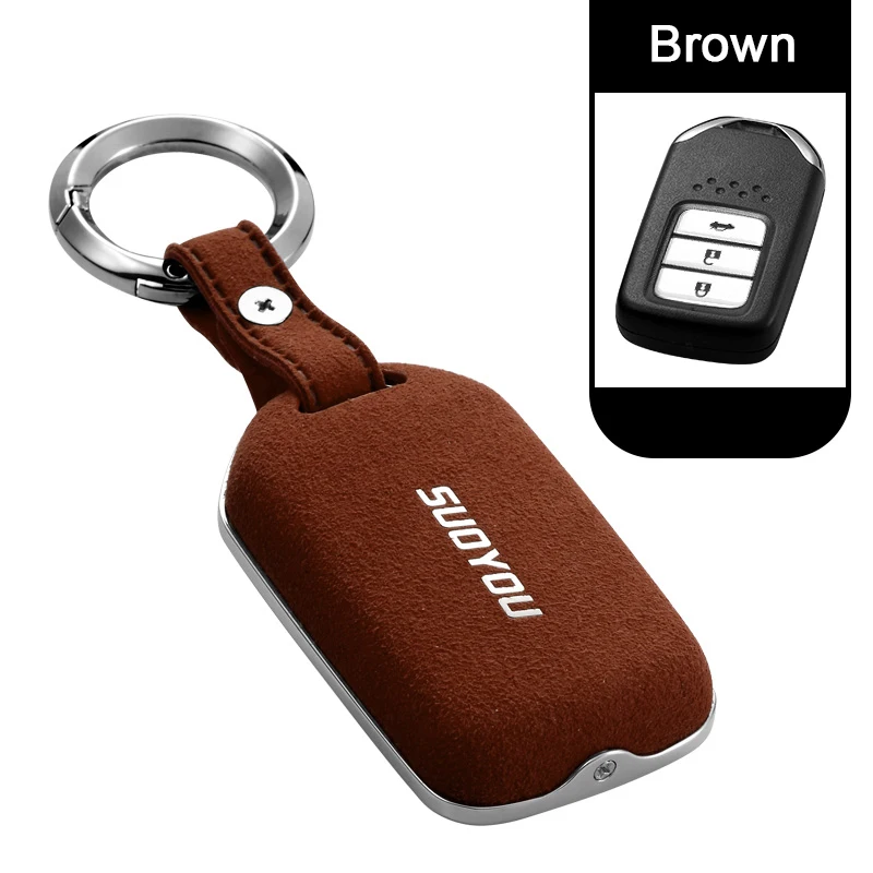 

Car Key Cases for Honda Spirior Civic Accord Jade Remote 2 or 3 Button Genuine Leather Key Cover Bag Fob Shell Holder