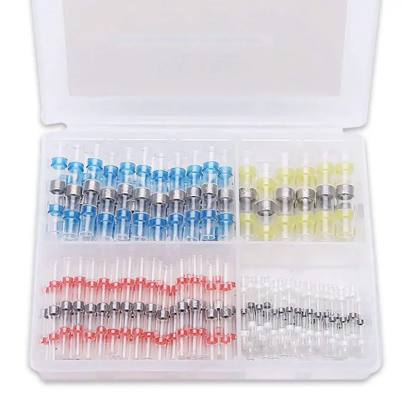

120PCS Solder Seal Wire Connectors Heat Shrink Butt Connectors Electrical Insulated Marine Waterproof Automotive Terminals Wit