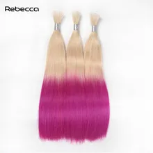 Ombre Brazilian Non Remy Straight Human Hair Extensions Bundles T20/violet Bulk Hair Color Rebecca Hair Products Blonde Bundles