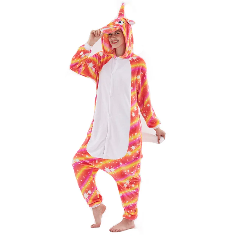 Зимние фланелевые унисекс домашняя одежда для взрослых Kigurumi Onesie Пижама с мультяшными животными Pijama для женщин мужчин аниме косплэй