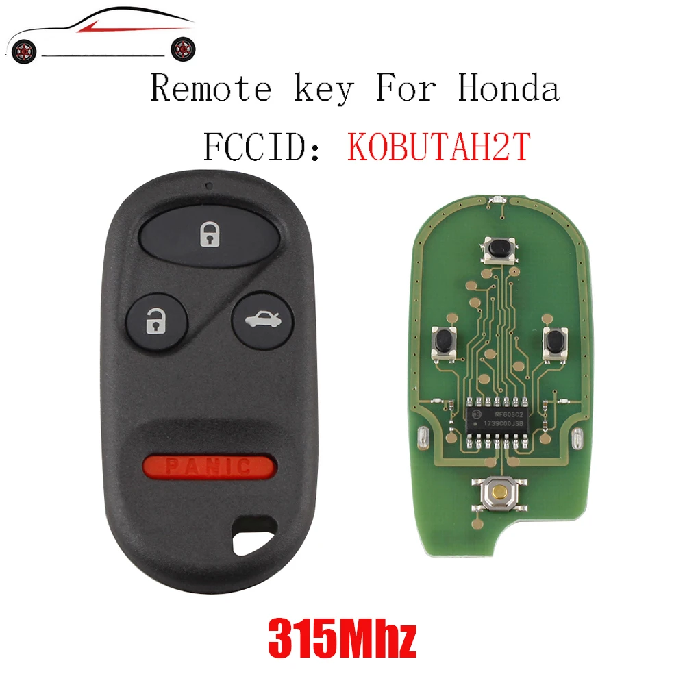 GORBIN 4Buttons 315 Mhz Remote Car Keyless Entry Key Fob For Honda