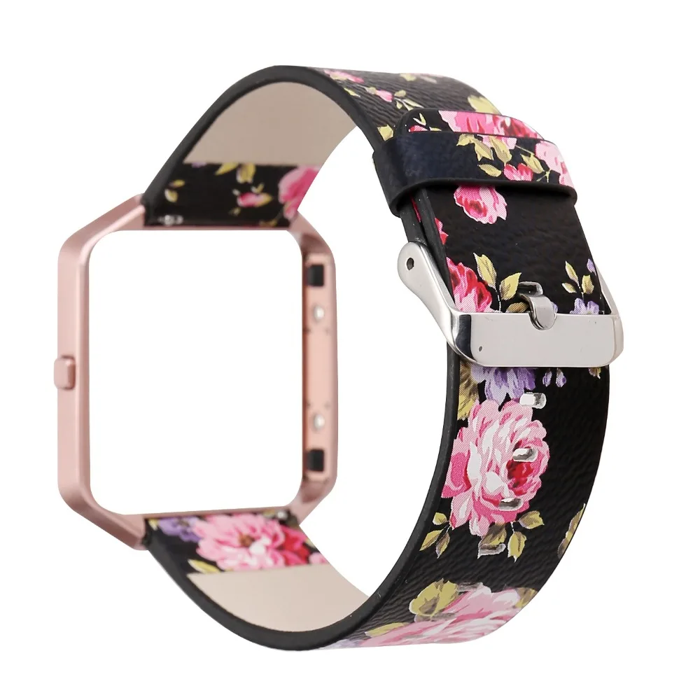 Браслет для Fitbit Blaze Band с рамкой полосы кожаный протектор чехол из нержавеющей стали ремни для Fitbit Blaze ремень с рамкой