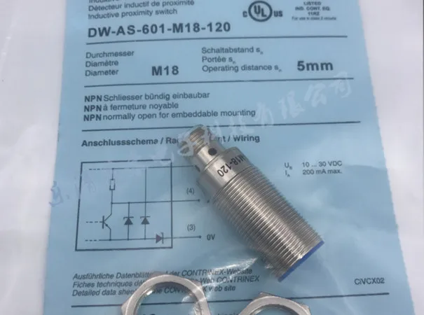 Бесплатная доставка 100% Новый DW-AS-601-M18-120 датчик приближения подключаемый тип NPN