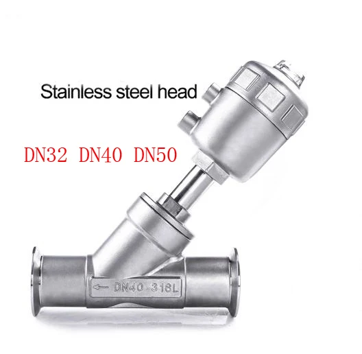 DN32 DN40 DN50 Tri-зажимное соединение Быстродействующее соединение y-образный пневматический клапан с наклонным шпинделем с головкой из нержавеющей стали привод