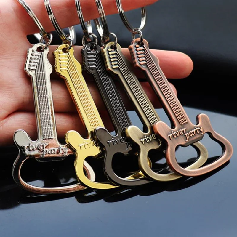 Gift Zinc Alloy beer guitar bottle opener bottle opener keychain