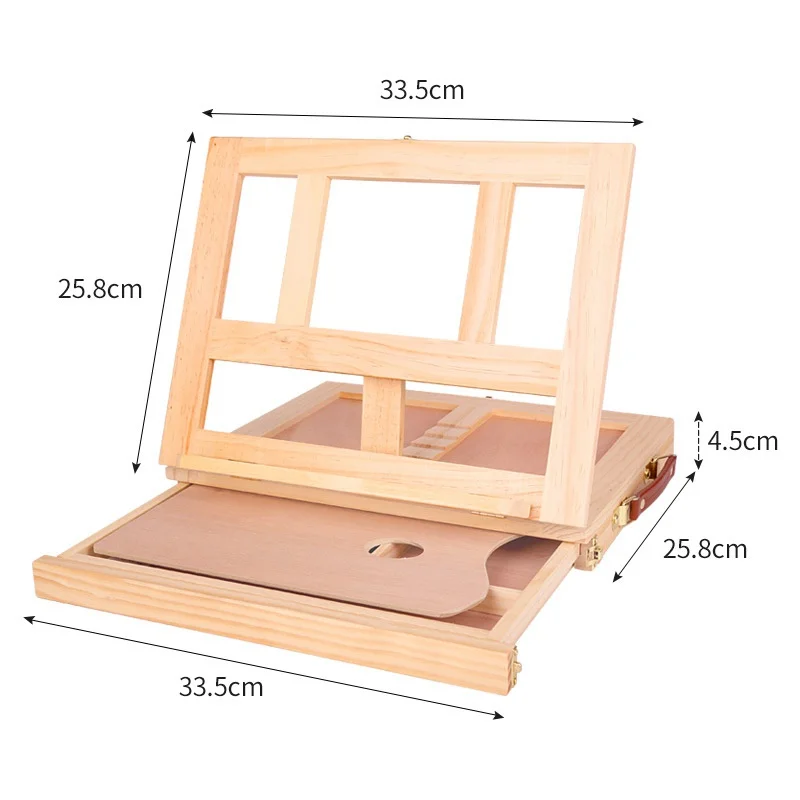 Регулируемые деревянные настольные мольберты для окрашивания масляной краски художника ящик портативные настольные аксессуары чемодан краски, художественные принадлежности