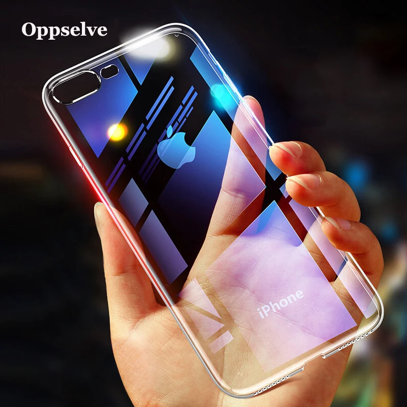 

Oppselve Phone Case For iPhone 8 7 6 s 6s Plus Capinhas Luxury Transparent Gradient Soft TPU Silicone Cover Case Coque Capinhas
