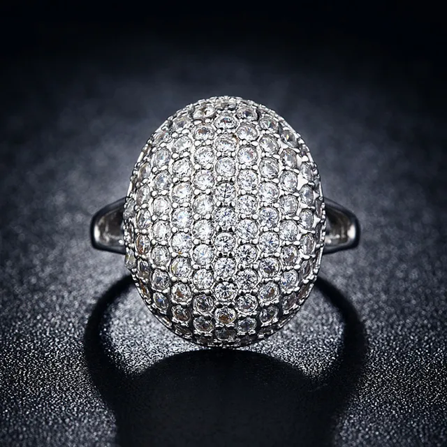 Bella Engagement Ring White Gold Color Crystal Jewelry Luxury Bella Engagement Ring White Gold Color Crystal Jewelry Luxury Wedding Rings For Women Oval Bague