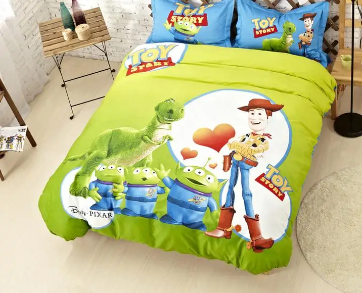 100 Cotton dinosaur Bedding Set Kids Twin Full Bed Set 3/4pcs Duvet