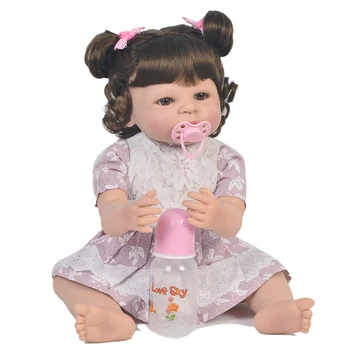 

Reborn dolls toys gift 22" 55cm full silicone vinyl body reborn baby girl dolls for children gift real juguetes bebes reborn