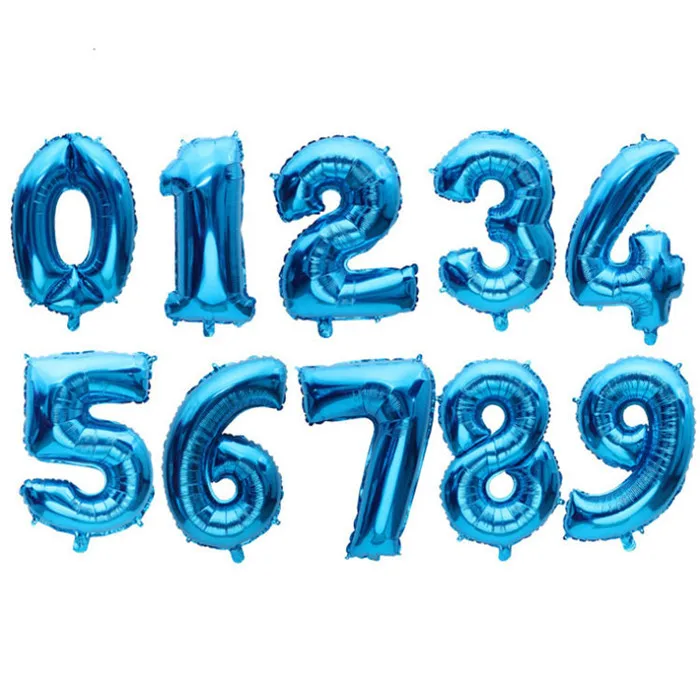 32 40 дюймов большой номер фольгированные шары цифра гелиевые шары для свадьбы и дня рождения украшения Детские воздушные шары игрушки вечерние товары - Цвет: R4-PureBlue Balloon