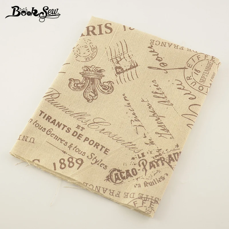 Booksew Home Textile Printed Words Cotton Linen Fabric Design Sewing Material Tablecloth Pillow Bag Curtain Cushion Zakka CM | Дом и сад
