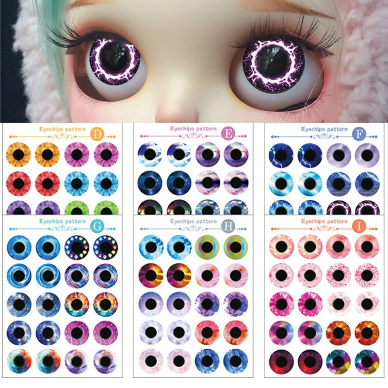 10 Pair Blyth Doll Eye Chips Pattern for 1/6 ICY Blyth Doll Eyes DIY Style  A~I|Dolls Accessories| - AliExpress