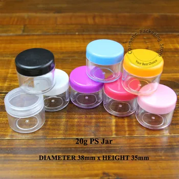 

100pcs/lot Promotion 20g Facial Cream Jar Eyeshadow 20ml Empty Cosmetic Bottle Packaging Makeup Container Small Refillable Vial